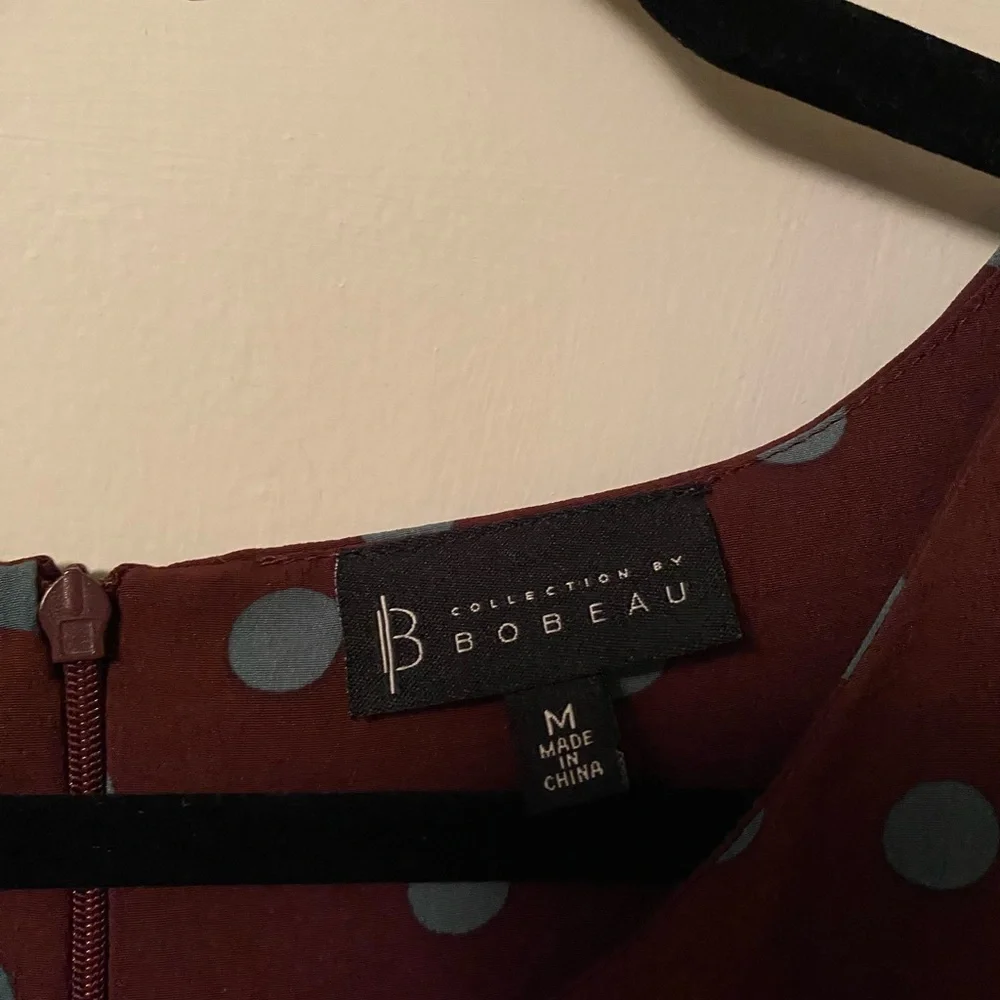 Polka Dot mint green/ Brown Dress M - Picture 2 of 3